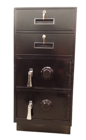 Fenco F-207FL Pedestal Unit with 2 Locking Box Drawers and 2 Full Steel Plate Lockers