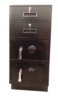Fenco F-207 Pedestal Unit with 2 Locking Box Drawers and 2 Steel Plate Lockers