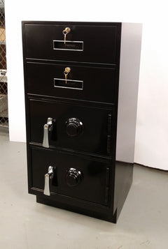 Fenco F-207 Pedestal Unit with 2 Locking Box Drawers and 2 Steel Plate Lockers