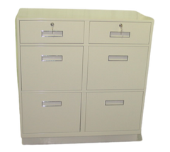 Fenco F-211 Pedestal Unit with 2 Locking Box Drawers Over 4 Legal Drawers