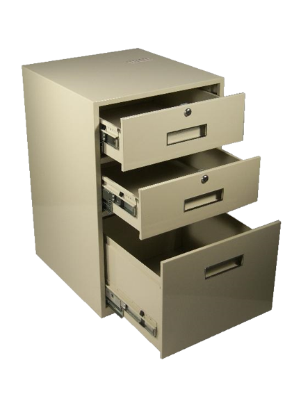 Fenco F-606 Lowboy Pedestal Unit with 2 Locking Box Drawers and 1 Legal Drawer