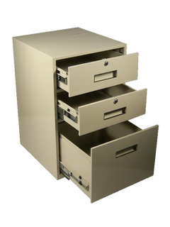 Fenco F-606 Lowboy Pedestal Unit with 2 Locking Box Drawers and 1 Legal Drawer