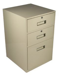 Fenco F-606 Lowboy Pedestal Unit with 2 Locking Box Drawers and 1 Legal Drawer