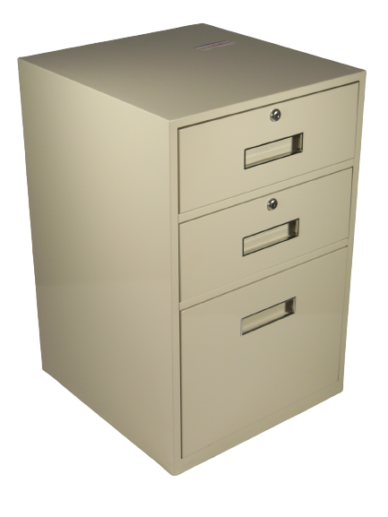 Fenco F-606 Lowboy Pedestal Unit with 2 Locking Box Drawers and 1 Legal Drawer