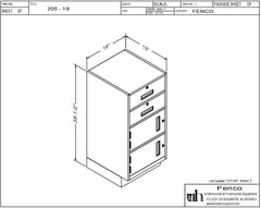 Fenco F-205 Pedestal Unit with 2 Locking Box Drawers and 2 Locking Cupboard Drawers