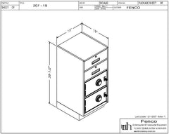 Fenco F-207 Pedestal Unit with 2 Locking Box Drawers and 2 Steel Plate Lockers