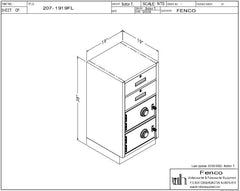 Fenco F-207FL Pedestal Unit with 2 Locking Box Drawers and 2 Full Steel Plate Lockers