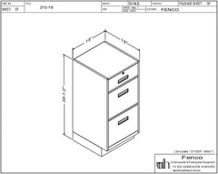 Fenco F-210 Pedestal Unit with 1 Locking Box Drawer and 2 Legal Drawers