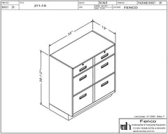 Fenco F-211 Pedestal Unit with 2 Locking Box Drawers Over 4 Legal Drawers