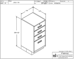 Fenco F-212 Pedestal Unit with 3 Box Drawers and 1 Legal Drawer