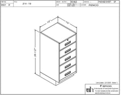 Fenco F-214 Pedestal Unit with 5 Box Drawers (Top Locking Drawer)
