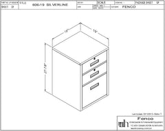 Fenco F-606 Lowboy Pedestal Unit with 2 Locking Box Drawers and 1 Legal Drawer