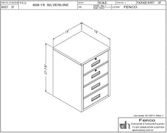 Fenco F-608 Lowboy Pedestal Unit with 4 Box Drawers (Top 2 Locking Drawers)