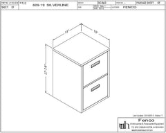 Fenco F-609 Lowboy Pedestal Unit with 2 Legal Drawers