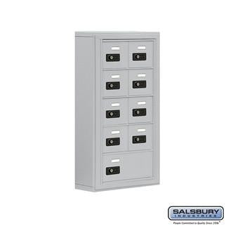 Salsbury Cell Phone Storage Locker - 5 Door High Unit (5 Inch Deep Compartments) - 8 A Doors and 1 B Door - Surface Mounted
