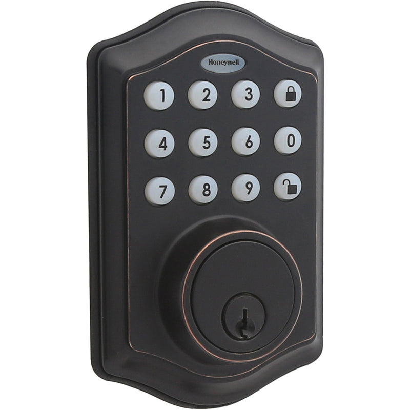 Honeywell 8712409 Electronic Deadbolt Door Lock with Keypad in Oil Rubbed Bronze