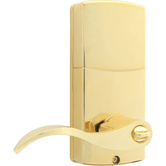 Honeywell 8734001 Electronic Entry Lever Door Lock with Keypad in Polished Brass