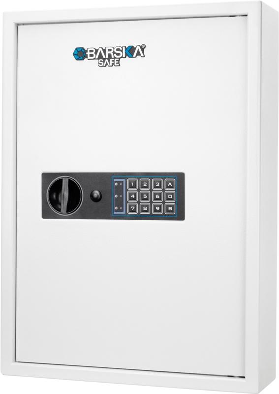 Barska AX13262 100 Key Cabinet Digital Wall Safe - White