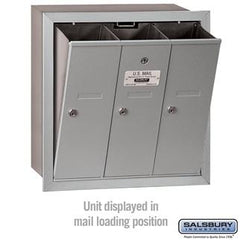 Salsbury 4B Vertical Mailbox - 3 Doors - Recessed Mounted - USPS Access