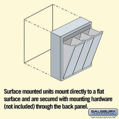 Salsbury 4B Vertical Mailbox - 3 Doors - Surface Mounted - USPS Access