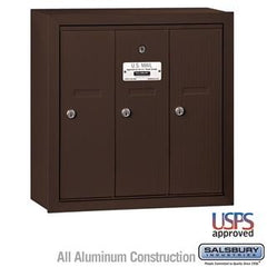 Salsbury 4B Vertical Mailbox - 3 Doors - Surface Mounted - USPS Access