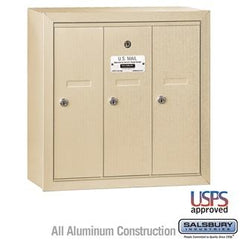 Salsbury 4B Vertical Mailbox - 3 Doors - Surface Mounted - USPS Access