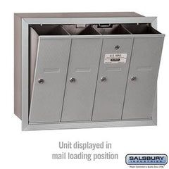 Salsbury 4B Vertical Mailbox - 4 Doors - Recessed Mounted - USPS Access