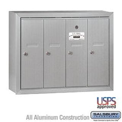 Salsbury 4B Vertical Mailbox - 4 Doors - Surface Mounted - USPS Access