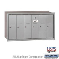 Salsbury 4B Vertical Mailbox - 6 Doors - Recessed Mounted - USPS Access