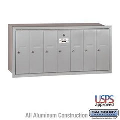 Salsbury 4B Vertical Mailbox - 7 Doors - Recessed Mounted - USPS Access