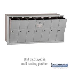 Salsbury 4B Vertical Mailbox - 7 Doors - Recessed Mounted - USPS Access