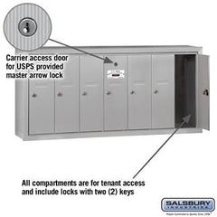 Salsbury 4B Vertical Mailbox - 7 Doors - Surface Mounted - USPS Access