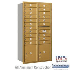 Salsbury Recessed Mounted 4C Horizontal Mailbox - Maximum Height Unit (56 3/4 Inches) - Double Column - 20 MB1 Doors / 2 PL4.5's - Rear Loading - USPS Access