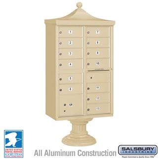 Salsbury Regency Decorative CBU (Includes CBU, Pedestal, CBU Top and Pedestal Cover - Short) - 13 B Size Doors - Type IV - USPS Access