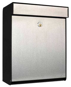 Qualarc ALX-GRM-BS Allux Grandform Locking Mailbox - Black/Stainless