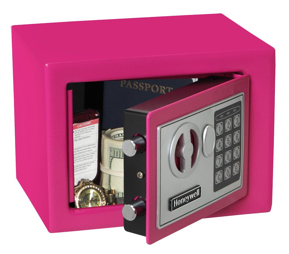 Pink Security Guard Honeywell 5005P Small Pink Steel Security Safe with Digital Lock ...
