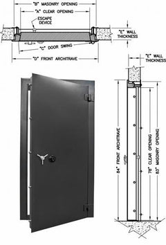 Access 7836 Insulated Fire Rated Vault Door (2, 4, or 6 Hour Fire Ratings)